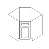 Diagonal Base 36"Wx24"Dx34.5"H 1 Door No Drawer TS