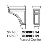 Large Corbel Raised Center 3" W x6"Dx9"H TW
