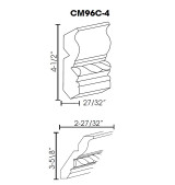 Crown Molding with rope detail 4.5"Wx96"H TW