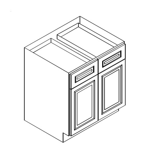 Base - 33"Wx24"Dx34.5"H  2 Doors, 2 Drawers AA