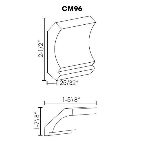 Crown Molding 2.5"Wx96"H AB