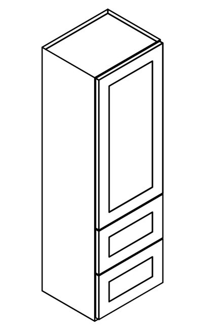 Wall 2 Drawers Cabinet 18"Wx12"Dx54"H AG