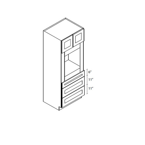 Oven cabinet 33"Wx24"Dx90"H 2 Doors, 3 Drawers AH