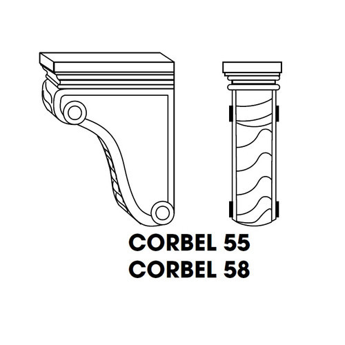 Large Corbel Raised Center 3"Wx6"Dx9"H 58 AP