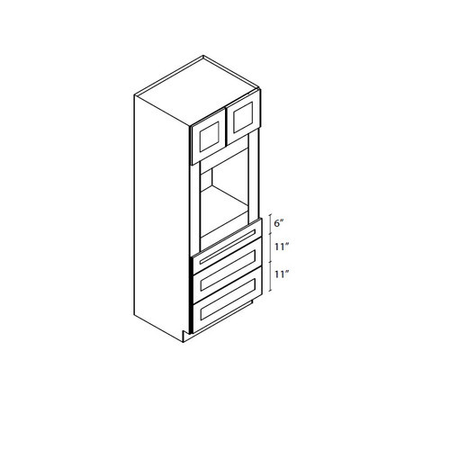 Oven cabinet 33"Wx24"Dx96"H 2 Doors 3 Drawers AP
