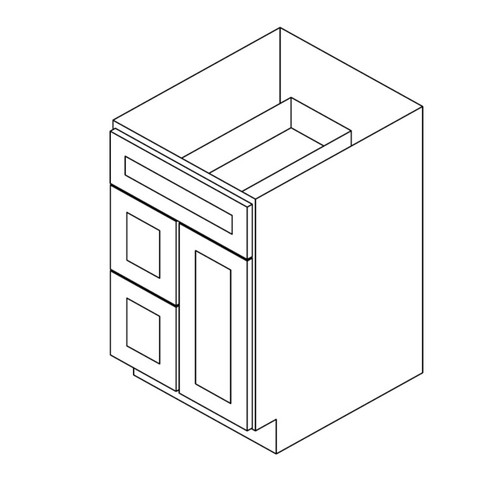 Vanity Sink Base 30"Wx21"Dx34.5"H 2 Left Drawers 1 Door AW