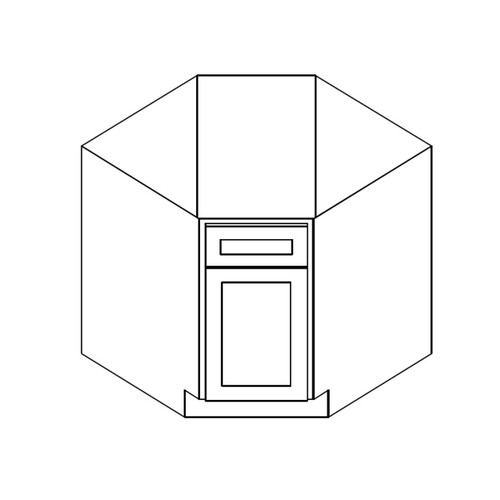 Diagonal Base 36"Wx24"Dx34.5"H 1 Door No Drawer PR