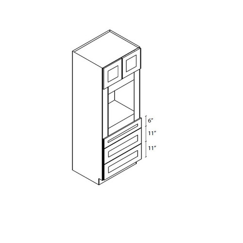 Oven cabinet 33"Wx24"Dx96"H 2 Doors 3 Drawers PW