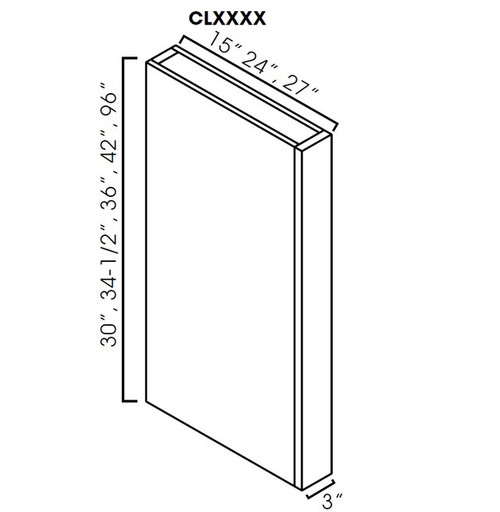 Column tall. 3"Wx27"Dx96"H TW