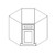 Diagonal Base 36"Wx24"Dx34.5"H 1 Door No Drawer PW