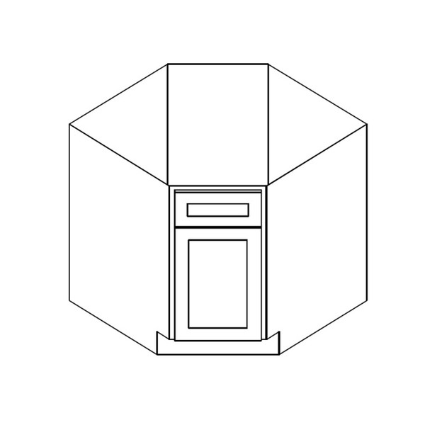 Diagonal Base 36"Wx24"Dx34.5"H 1 Door, No Drawer AA