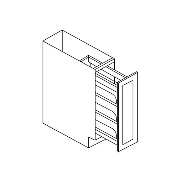 Base pull out with spice rack 9"Wx24"Dx34.5"H - Not Soft Close Glides AB