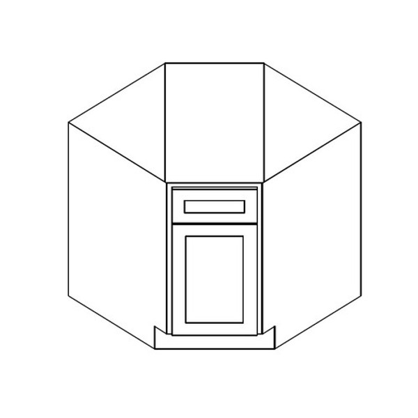 Diagonal Base 36"Wx24"Dx34.5"H 1 Door No Drawer AG
