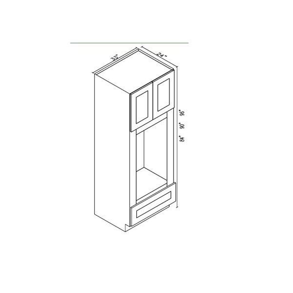 Double Oven 33"Wx24"Dx90"H 2 Doors, 1 Drawer PD