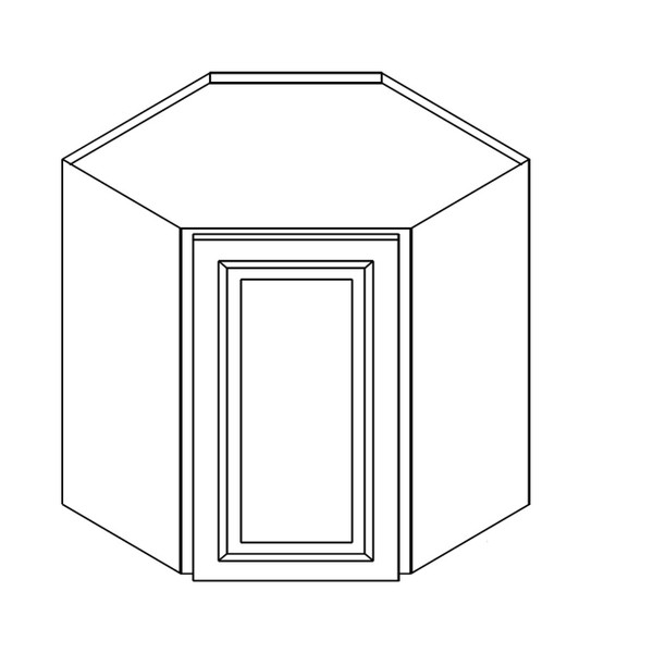 Wall Diagonal Corner Cabinet 24"Wx12"Dx30"H - 1 Door PS