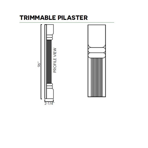 Trimmable Pilaster 3"Wx2-1/3"Dx96"H SL