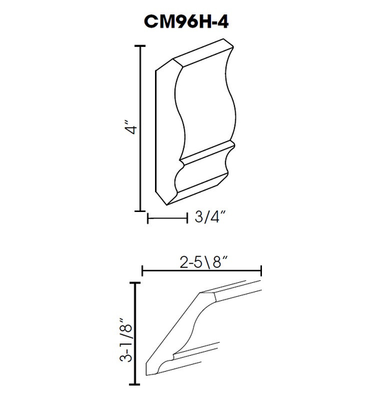 (AW) Decorative Large Crown 4"Wx96H