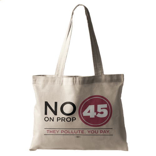 No On Prop 45 (Natural Canvas Tote)