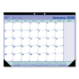 Desk Pad Calendar, 21.25 x 16, Blue/White/Green, 2021