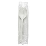 Heavyweight Wrapped Polypropylene Cutlery, Soup Spoon, White, 1,000/Carton