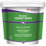 Hand Wipes, 130-Wipe Bucket, Cherry, 10"X12" , White/Red