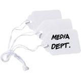 White Price Tags, Strung with White Twine, 2 5/32"x1 7/16", 1000 per Pack