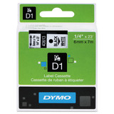 D1 High-Performance Polyester Removable Label Tape, 0.25" x 23 ft, Black on White