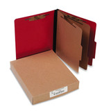 ColorLife PRESSTEX Classification Folders, 2 Dividers, Letter Size, Executive Red, 10/Box