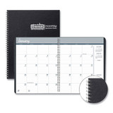 One-Year Monthly Hard Cover Planner, 11 x 8.5, Black, 2021-2023