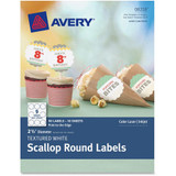 Textured Scallop Round Labels, 2-1/2" D, 90/PK, WE