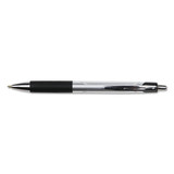 Universal Comfort Grip Retractable Ballpoint Pen, 1mm, Black Ink, Silver Barrel, Dozen