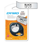 LetraTag Metallic Label Tape Cassette, 0.5" x 13 ft, Silver