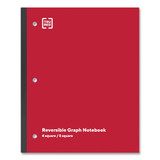 Wireless One-Subject Notebook, Quadrille Rule, Red Cover, 11 x 8.5, 80 Sheets