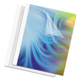 Thermal Binding System Covers, 30-Sheet Cap, 11 x 8 1/2, Clear/White, 10/Pack