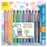 Limited Edition Point Guard Flair Stick Porous Point Pen, Medium 0.7mm, Tropical Ink/Barrel, Dozen