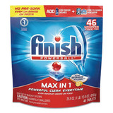Powerball Max in 1 Super Charged Ultra Degreaser Dishwasher Tabs, Lemon, Wrapper-Free, 46/Pack