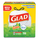 OdorShield with Gain and Febreze, 13 gal, 0.72 mil, 25.75" x 11.75", White, 110/Box