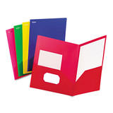Fashion PolyPort Twin-Pocket Portfolio, Polypropylene, Assorted, 25/Box