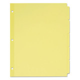 Write & Erase Plain-Tab Paper Dividers, 5-Tab, Letter, Buff, 36 Sets