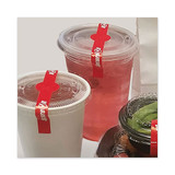 SecureIT Tamper Evident Drink Lid Seal, "Secure It", 1 x 7, Red, 250/Roll, 2 Rolls/Pack