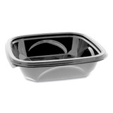 EarthChoice PET Container Bases, 7 x 7 x 1.52, 24 oz, 1-Compartment, Black, 300/Carton