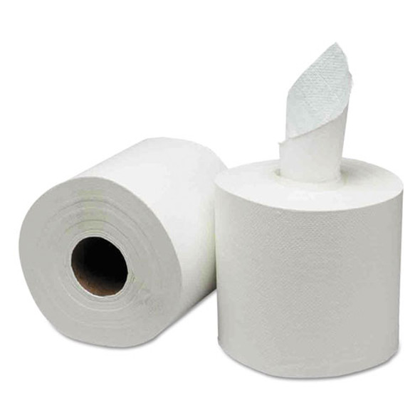 Center-Pull Paper Towels, 8w x 10l, White, 600/Roll, 6 Rolls/Carton