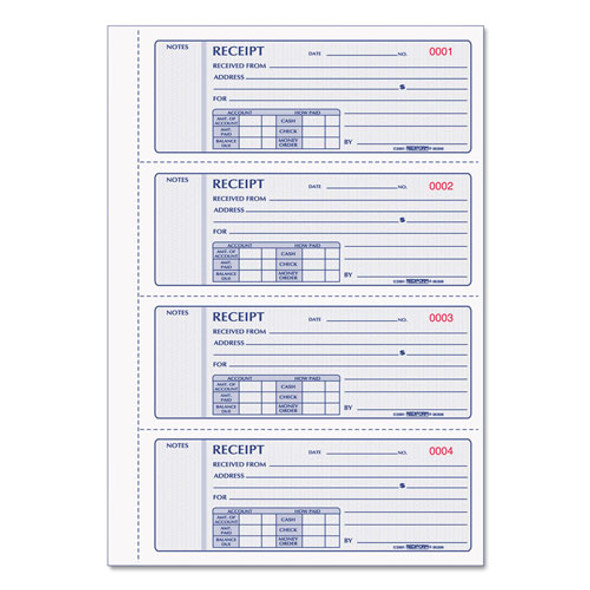 Receipt Book, 7 x 2 3/4, Triplicate with Carbons, 200 Sets/Book
