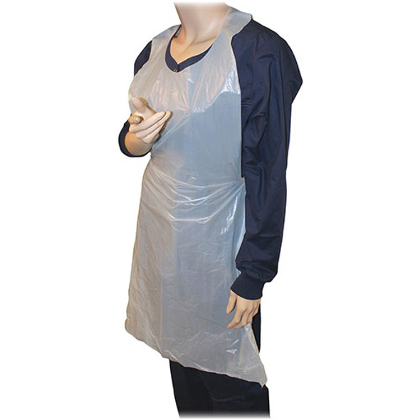 Disposable Apron, Polyethylene, One Size Fits Most, 32"x50", WE