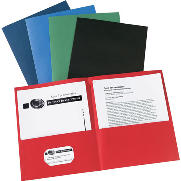 2-Pocket Folder, Letter-size, 20Sh/Pocket, 125/CT, Assorted