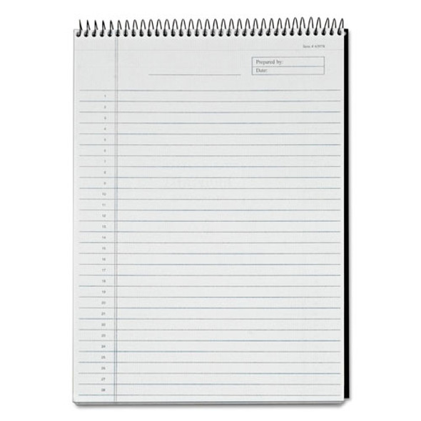 Docket Diamond Top-Wire Planning Pad, Wide/Legal Rule, Black, 8.5 x 11.75, 60 Sheets