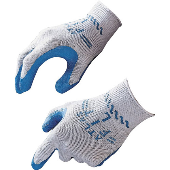 Safety Gloves, Natural Rubber, Large, 12/BX, Blue/Gray