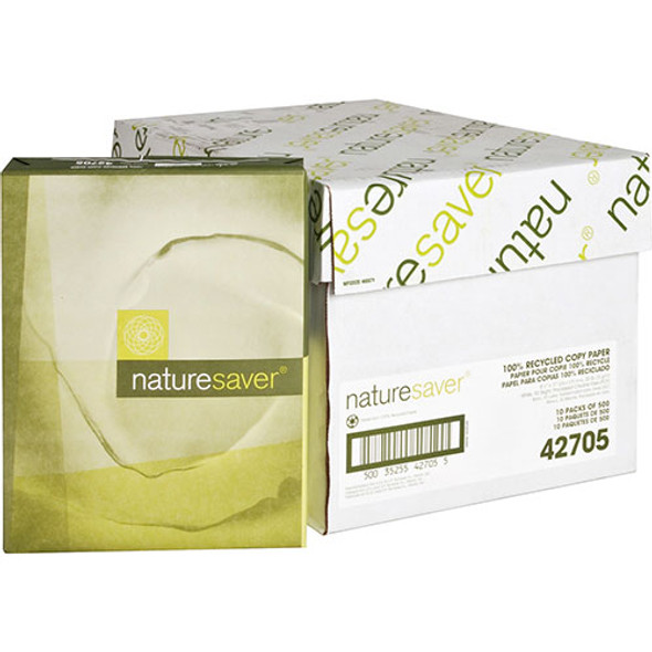 Recycled Copy Paper, 8 1/2 x 11 (Letter), 92 Bright, 20 lb, 500 Sheets Per Ream, Case of 10 Reams