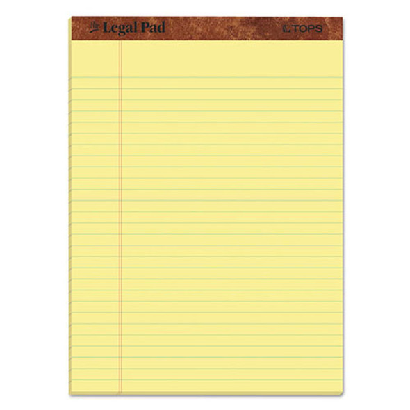 "The Legal Pad" Perforated Pads, Wide/Legal Rule, 8.5 x 11, Canary, 50 Sheets, 3/Pack