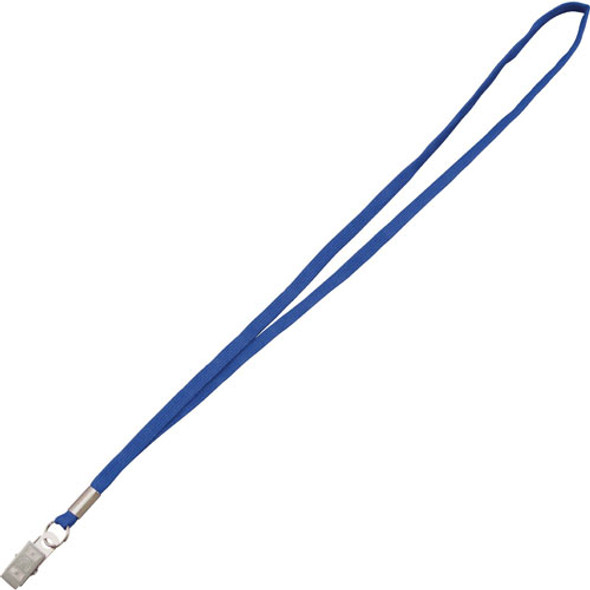 Lanyards with Metal Clip, 3/8"Thick, 36"L, 100/Box, Blue